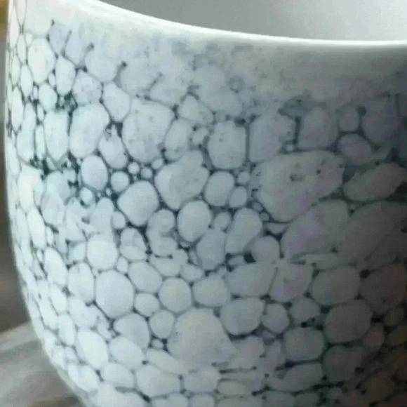 Set of Two STARBUCKS Ltd Edition Ceramic Coffee Cup 14oz Stone/Marble White Blue - Picture 6 of 8